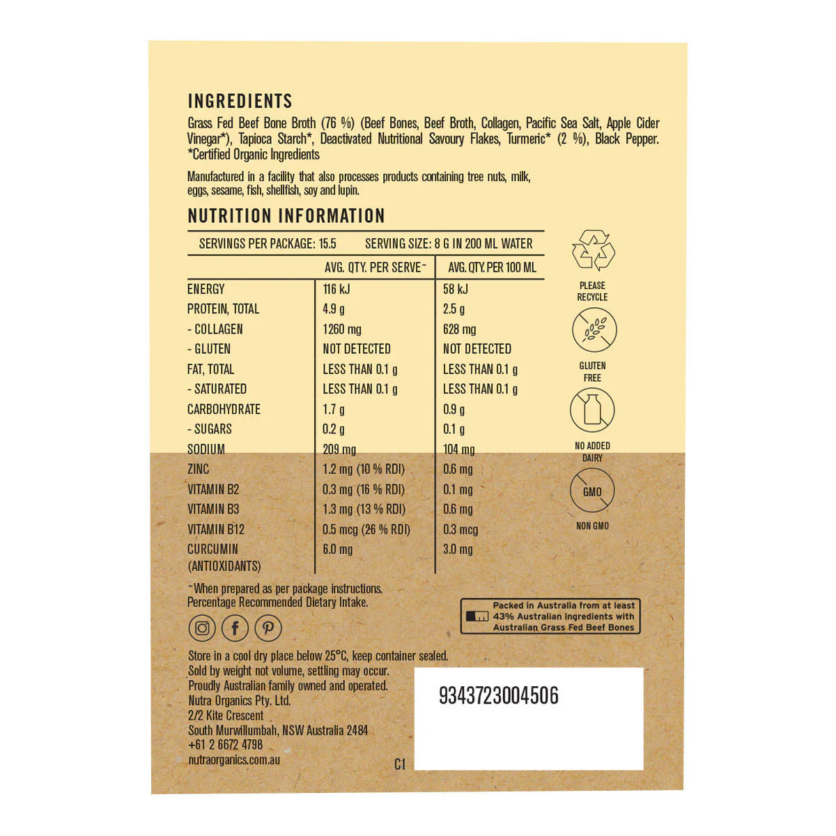 Beef Bone Broth - Turmeric - Image 2