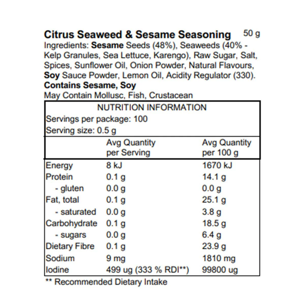 Citrus Seaweed and Sesame Seasoning - Image 3