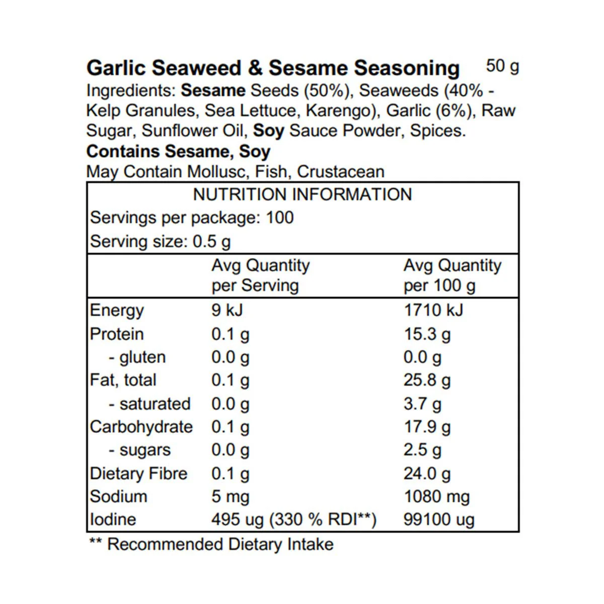 Garlic Seaweed & Sesame Seasoning - Image 5