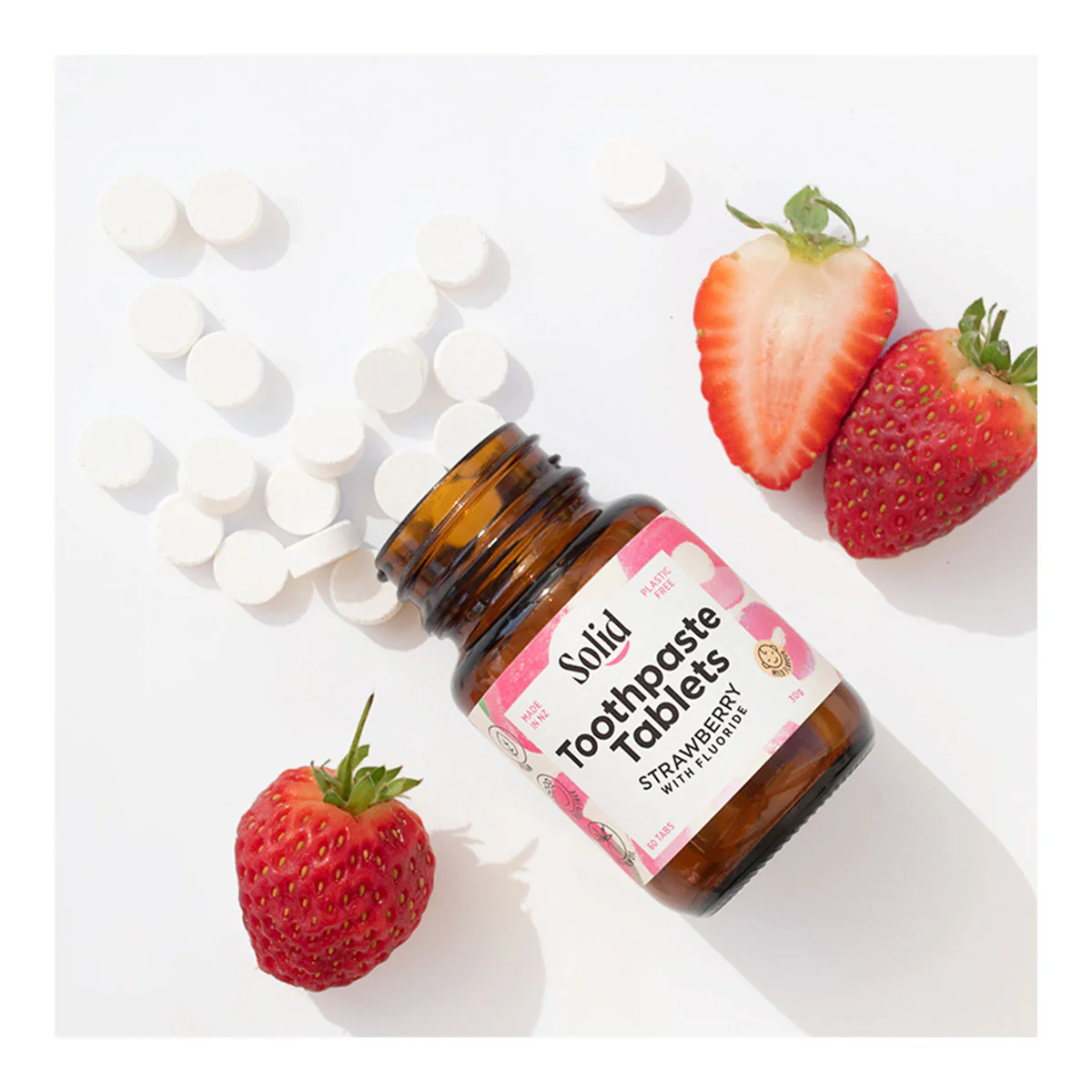 Toothpaste Tablets - Strawberry with Fluoride - Image 3