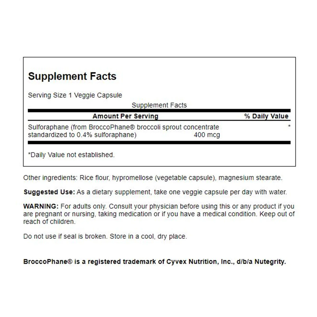 Sulforaphane from Broccoli Sprout Extract 400mcg - Image 2