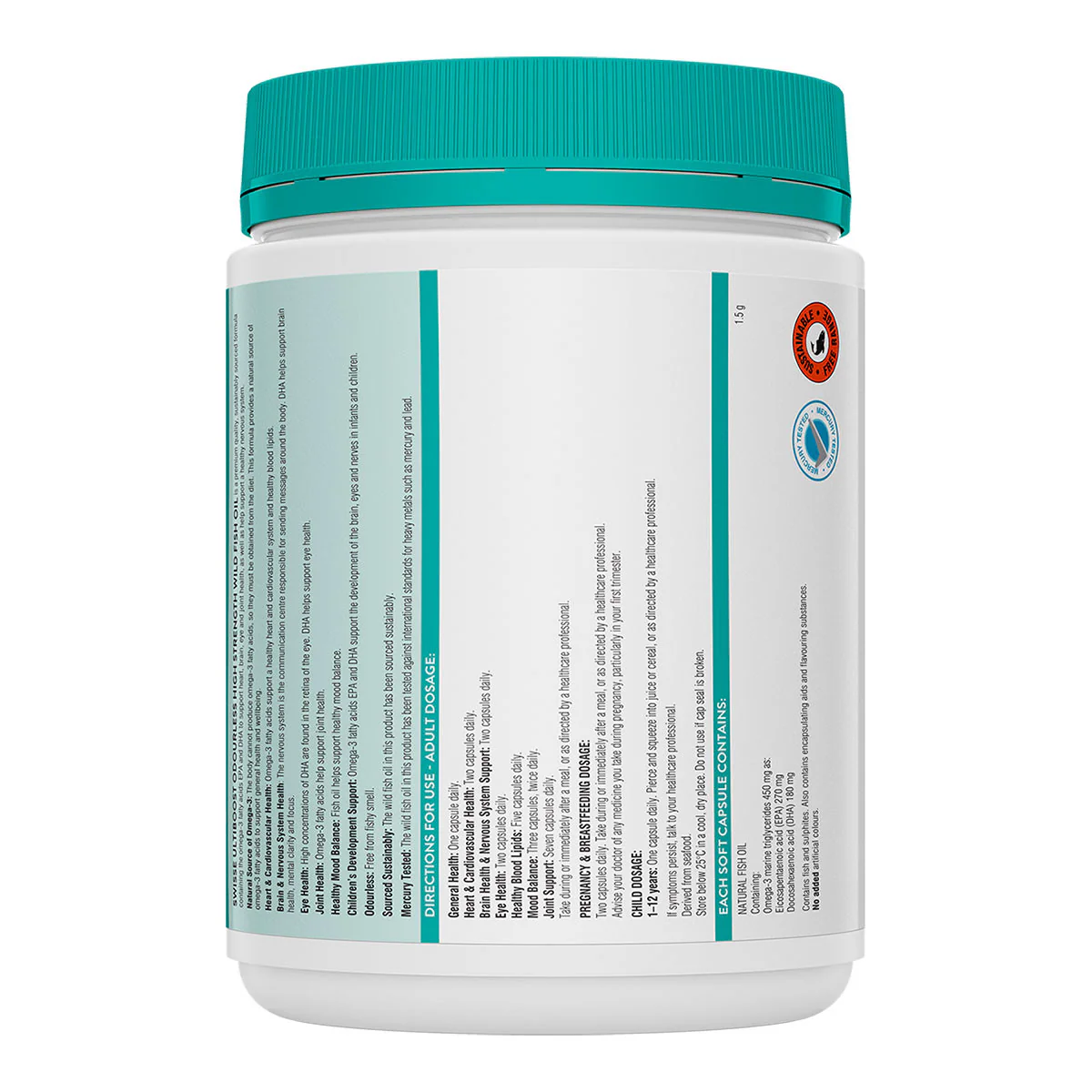 Ultiboost Odourless High Strength Wild Fish Oil - Image 2