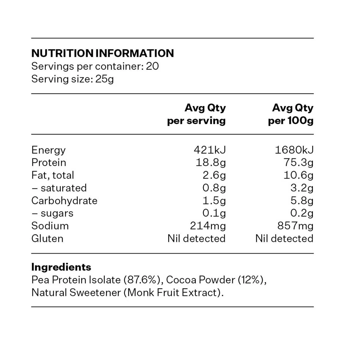 Pea Protein Powder - Chocolate - Image 2