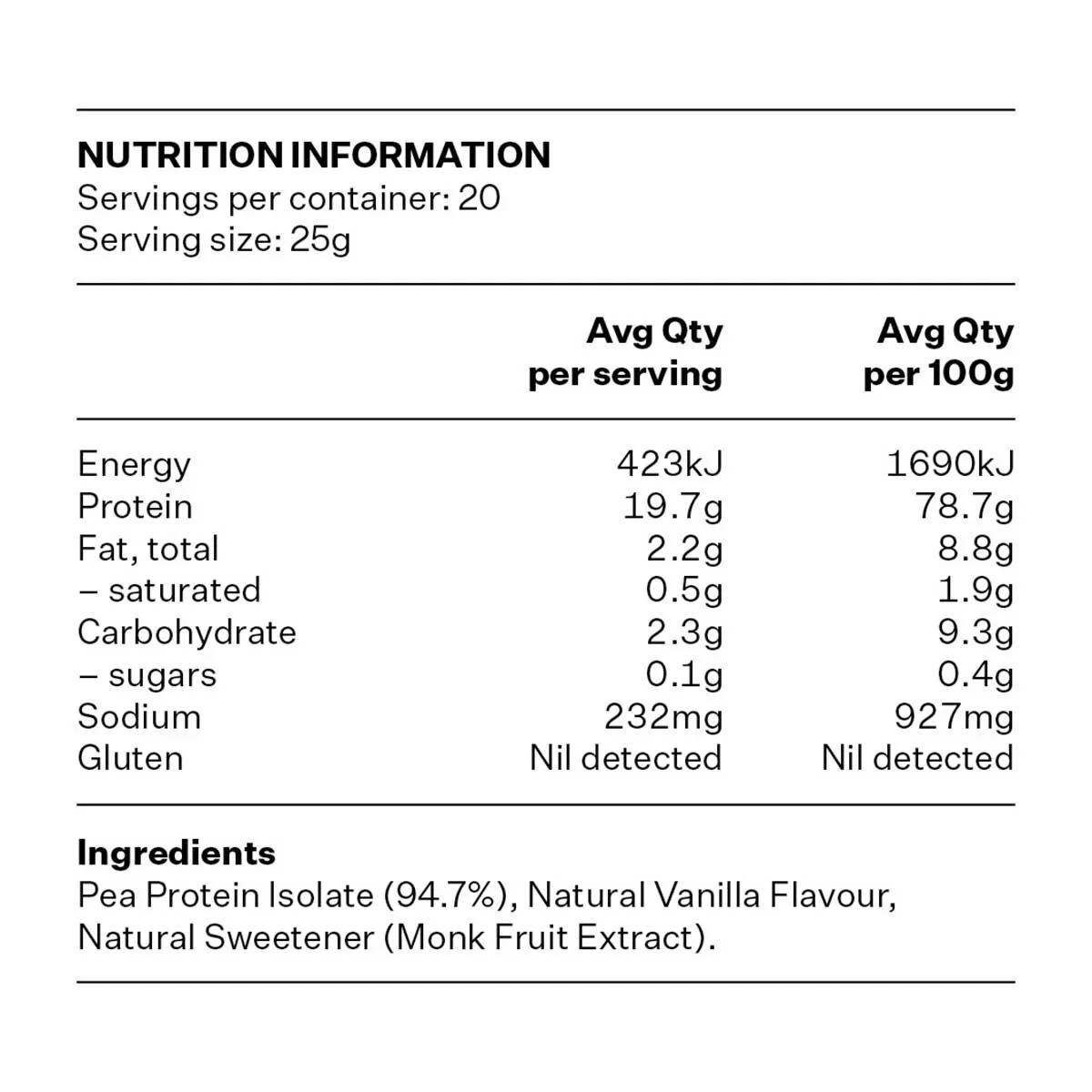 Pea Protein Powder - Vanilla - Image 2