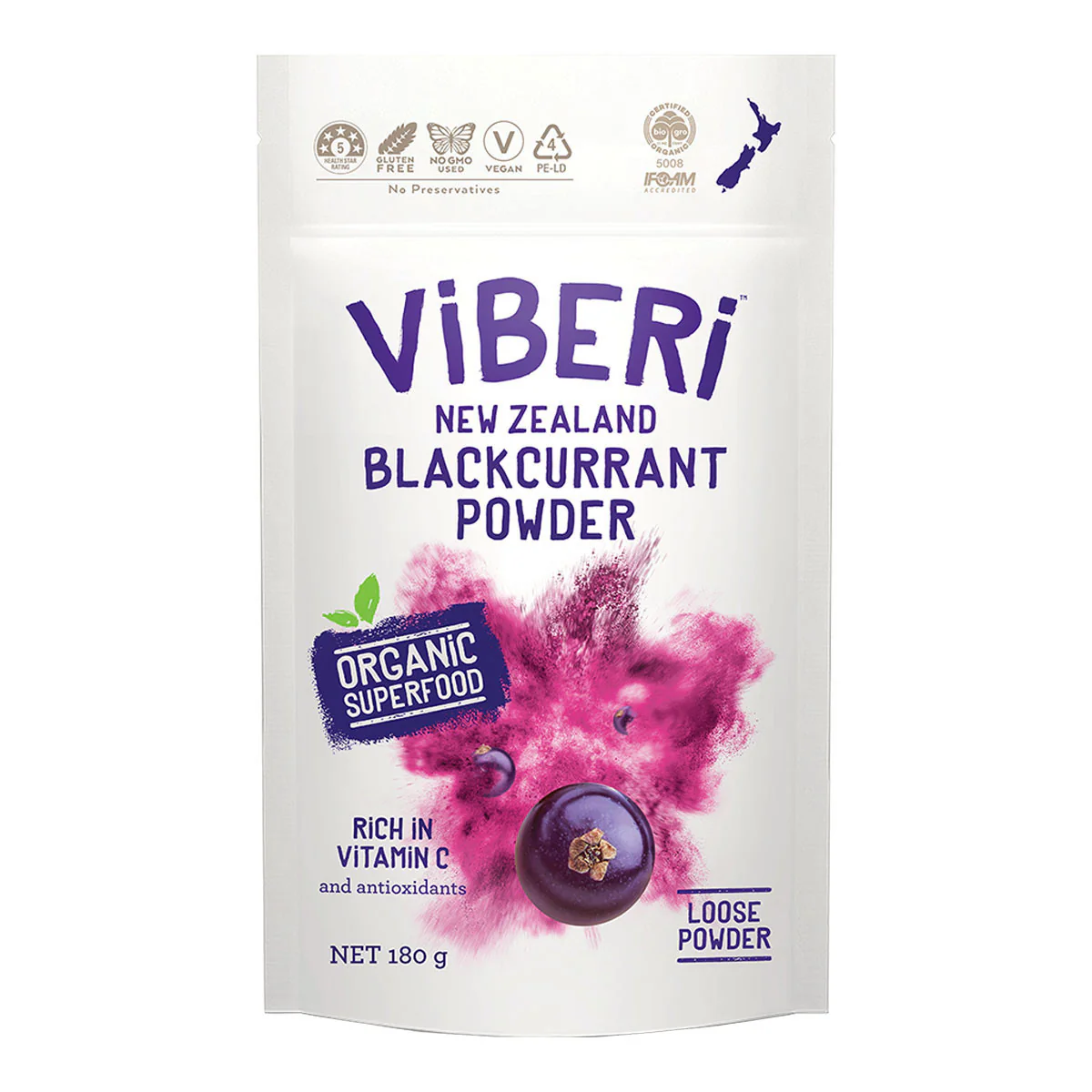 Organic New Zealand Blackcurrant Powder - Image 2