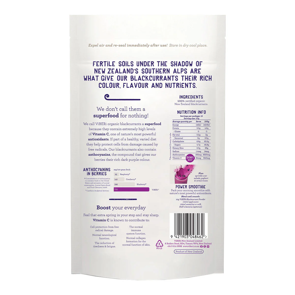 Organic New Zealand Blackcurrant Powder - Image 3