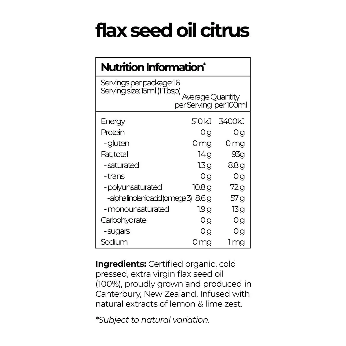 Flax Seed Oil Citrus - Image 3